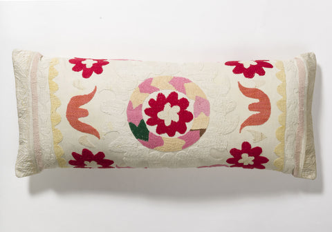 Suzani Pillow - Red Flower